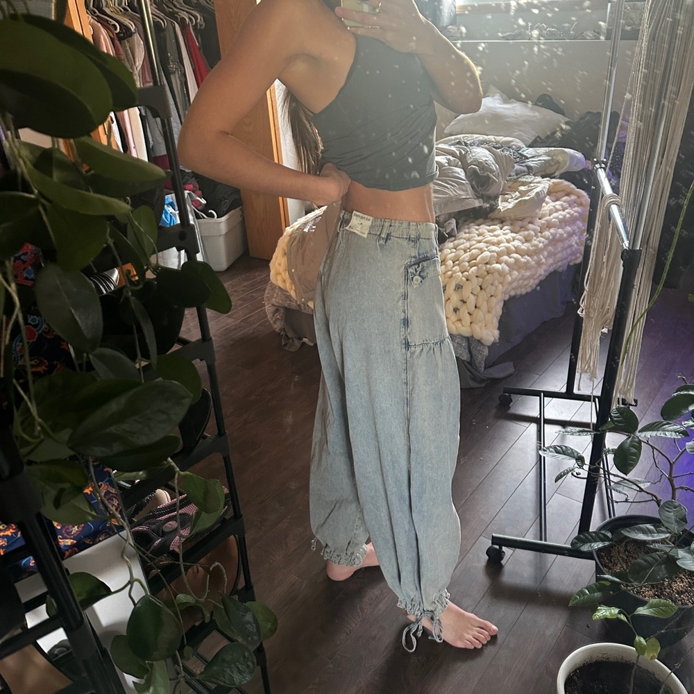 Free People Gray Wide-Leg Jeans - Picture 2 of 12